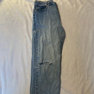 Mom jeans with 2 holes at the knees